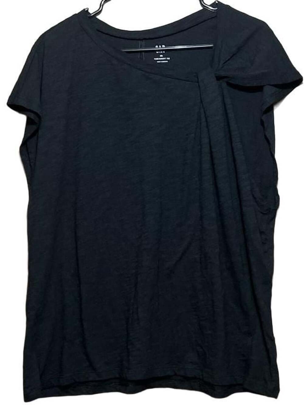 Gap Foreversoft Tee Size XXL Black Asymmetrical Twist Draped Top